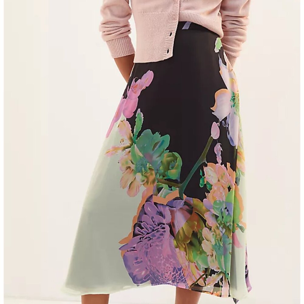 Eva Franco Floral Midi Skirt